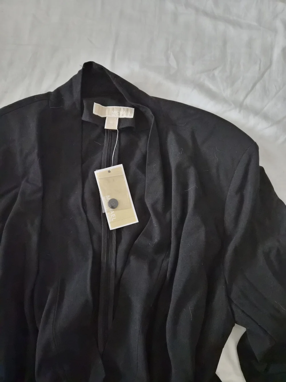 NWT Michael Kors Black Draped Open-Front Blazer Jacket